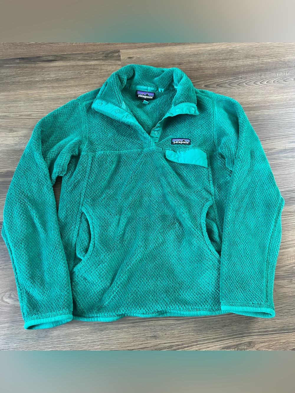 Patagonia Re-Tool Snap-T Fleece Pullover Green Women Small GORP Pockets Polartec